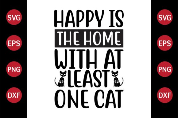 Cat SVG Design Happy is the Home with