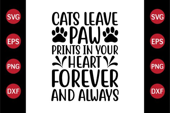 Cat SVG Design: Paw Prints in Your Heart